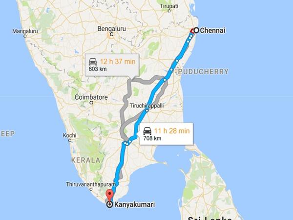 சென்னையிலிருந்து கன்னியாகுமரி