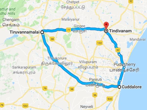 கடலூர் - திருவண்ணாமலை - தின்டிவனம்