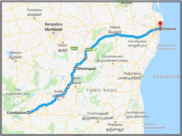 கோயம்புத்தூர் - தர்மபுரி வழி